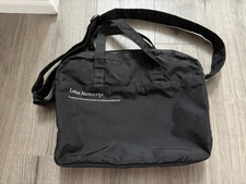 Vintage Black Advertising Soft Briefcase Laptop Tote Lotus Manuscript picture