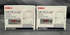 LOT 2x Genuine Okidata Microline 182/184/186/320/321 Ribbon 52102001 picture