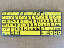 Large Print Bluetooth Keyboard Yellow Keys Rechargeable iPad Mac Senior Low Visi picture