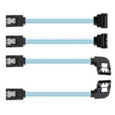 xiwai 4pcs/Set Internal 4-SATA Host to 4SATA 7pin Target Disk 90 Degree Angled T picture