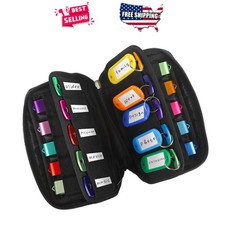 USB Flash Drive Case Organizer 20 Slot Neoprene Storage Holder with Labels Black picture