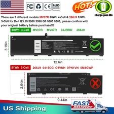 ✅68Wh MV07R MVO7R Battery For Dell G3 15 3500 3590 G5 5500 5505 SE JJRRD W5W19 picture