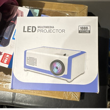 LED Multimedia Projector Full HD 1920x1080 TFT LCD HDMI USB White Blue picture