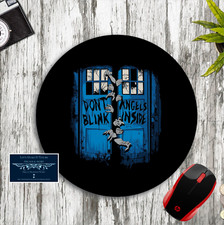 DOCTOR WHO TARDIS DON'T BLINK CUSTOM ROUND MOUSE PAD DESK MAT SCHOOL OFFICE picture