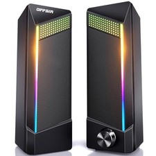 OFFSIR PC Speaker Gaming Speaker USB Wired RGB Light 2ch Stero Reality 3D Sound picture
