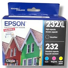 Epson 232XL-BCS Black And Color Ink Cartridge Set Genuine OEM EXP 03/19/2025 picture