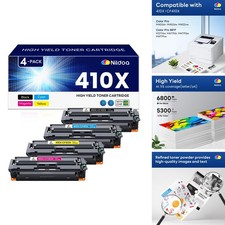 410X Toner Cartridge 4 Pack Black Cyan Magenta Yellow for HP Pro MFP M477 M452 picture