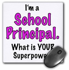 3dRose Im a school principal what is your superpower. Pink. MousePad picture