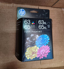 HP 63/65 Inkjet Ink Cartridges Black & Tri-Color Genuine/Original 63 65 B87FDAN picture