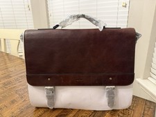 Fossil Miles Messenger Bag SBG1280201 Dark Brown Leather NWT Laptop Briefcase picture