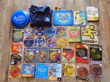 Vintage AOL America Online: 28 Promo Discs, 2 Pins, Polo Shirt, Frisbee RARE picture