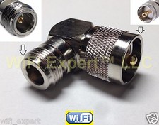 Right Angle UHF PL259 Male Plug to N Type Female RF HAM Radio Connector Adapter picture
