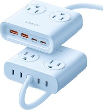 ORICO Power Brick, 25W Power Strip, 8 in 1 Extension Cord 4 AC +2 USB-A +2 USB-C picture
