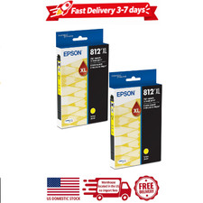 2 pack epson 812xl, yellow high capacity ink cartridges picture