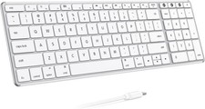 seenda SK64-2 Bluetooth Keyboard for Mac iPad 99 Keys USB-C White Silver picture