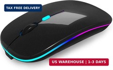 AIKOKOK Wireless Mouse, Bluetooth Mouse Rechargeable Dual Mode,Bright Black picture