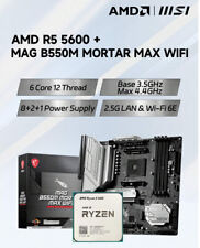 MSI MAG B550M Mortar MAX WiFi Gaming Motherboard w/ AMD R5 5600 picture