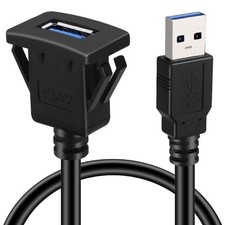 Versatile Square USB3.0 Car Mount Flush Cable Extension for Car Dashboard picture