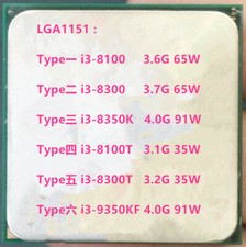 Intel i3-8100 i3-8300 i3-9100 I3-9300  LGA 1151 CPU picture