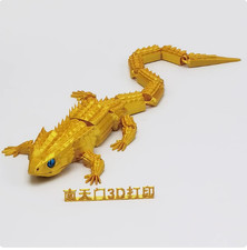 3D printed toy - golden color - 31cm x 10.5cm toy animal imitation model picture