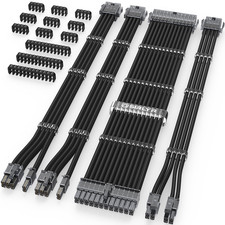 16AWG PSU Cable Extension Kit 24 Pin ATX 8 Pin EPS Dual PCIe Nylon Braided picture