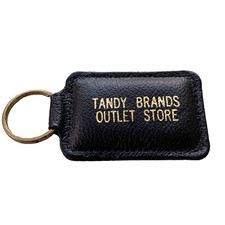 TANDY Brands Outlet Store Keychain Puffy Leather Type Vintage 3.5