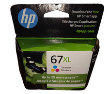 HP 67XL Tri-Color Ink Cartridge 3YM58AN Genuine OEM New Sealed Expired 11/2023 picture