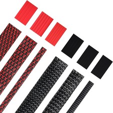 96ft Wire Loom Braided Cable Sleeve Covers Cord Management with 127 Pcs Tube Hea picture