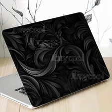 2 Pack Elegant Black Floral Laptop Skins PVC Perfect for Laptop Car Helmet picture