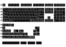 1.7mm Thickness Black All-subs Cherry Profile PBT Keycap Set picture