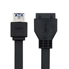 Stackable Dual Port USB 3.0 Type-A DIP Type to Motherboard 19Pin Header Cable picture