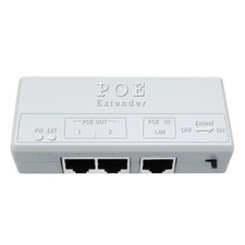 Poe Extender, 1 in 2 Out PoE+ Repeater, 10/100Mbps, Extends 250m, 60W Comply ... picture
