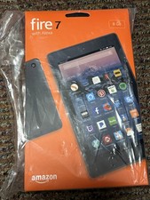 Amazon Fire 7 Alexa 7in 8GB Wi-Fi Camera Black new sealed w/sealed cover bundle picture