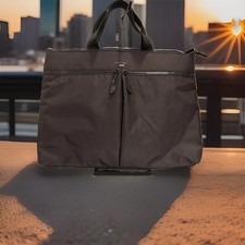 KNOMO Hanover Laptop Bag Briefcase Black Silver Nylon RFID Water Resist. EUC picture