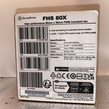 Silverstone FHS80X 80mm Case Fan, Ball Bearing, 83.66 CFM, 10,000 RPM, 4-Pin picture