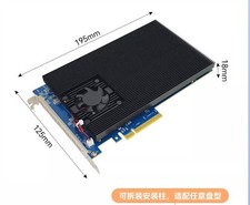 PEX88024 4 Port M.2 NVMe SSD PCIe X8 Adapter PCIE 4.0 IT Mode No split +Radiator picture
