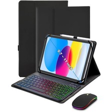 Universal Bluetooth Keyboard Case for 9-11 Inch Tablets with RGB Backlit Design picture