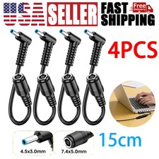Power Charger Converter Adapter Cable 7.4mm To 4.5mm For HP Blue Small Tip 4x picture