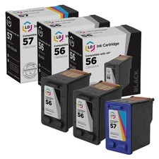 Replacement Replacements Fits for HP 56 C6656AN HP 57 C6657AN 2 Black & 1 Color picture