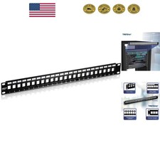 24-Port Blank Keystone Patch Panel - 1U Rackmount for Superior Data Transfer picture