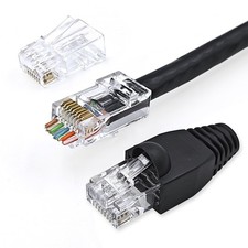 XANHAM 50 Pack Cat 6 Pass Through RJ45 Connector with Strain Relief Boots Uns... picture