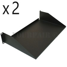 2 Pack - 2 Space Cantilever Server Monitor Rack Mount Shelf - 19