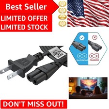 Reliable Black 6 Feet AC Replacement Power Cable,  Certified, 2-Prong Design picture