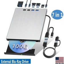 7-IN-1 External Blu ray Drive CD DVD RW Burner for Laptop PC with Extension Cord picture