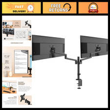 Premium Aluminum Dual Monitor Stand, Adjustable Desk Mount for 17-32