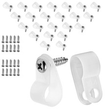 120 PCS 3/8 Inch RType Cable Clamps White With M4 Screws Wire Clip Organizer picture