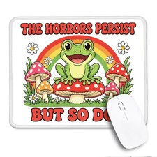THEBESTU Funny Frog Mouse Pad, Color Red and Rainbow Desk Mat picture