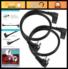 2 Pack 90 Degree Power Cord 2FT Low Profile Flat Plug Right Angle IEC C13 16AWG picture