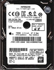 HTS54755A9E384 pn: 0J25313 mlc: DA4612 apple: 655-1684B 750GB 2.5 SATA 7409 picture