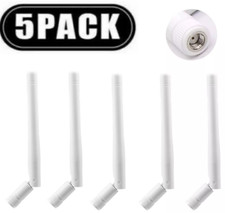 5-PACK LOT RP-SMA Antenna for WiFi 2.4GHz/5Ghz Wireless Router or Card (White) picture